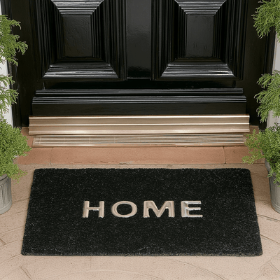 Black & Silver 'Home' Doormat Textiles 
