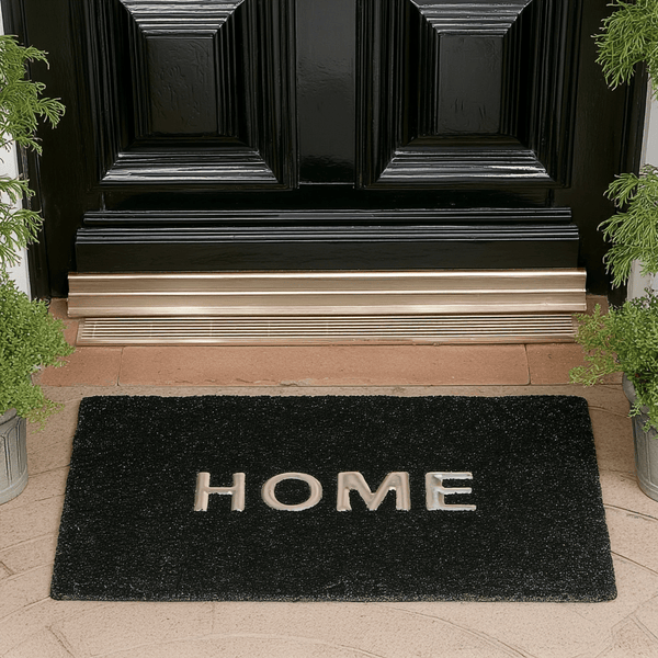 Black & Silver 'Home' Doormat Textiles 