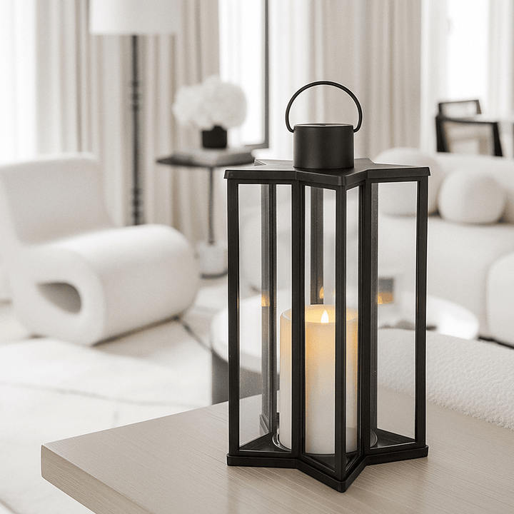 Black Star Shaped Decorative Lantern Accessories 