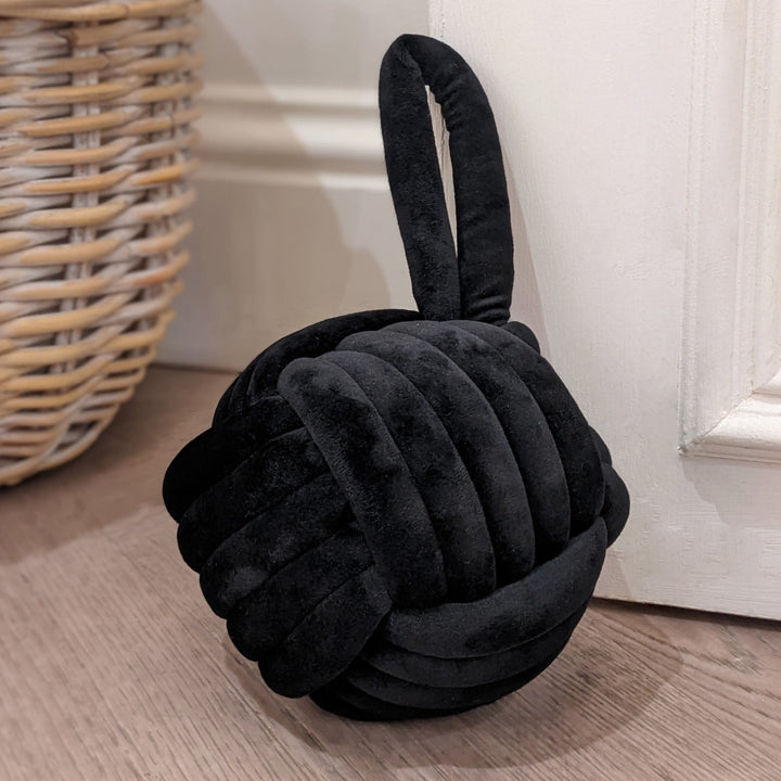 Black Velvet Knot Door Stop Accessories 