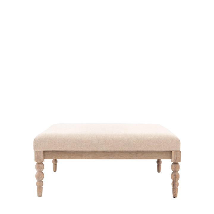 Blenheim Linen Fabric Top Square Coffee Table with Oak Legs Furniture 