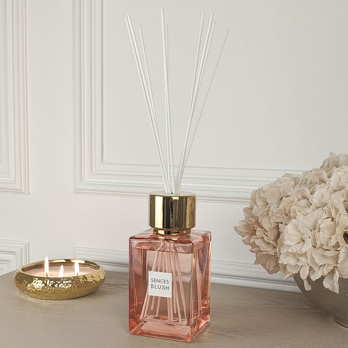 Pink Container Reed Diffuser Blush Rose Scented Pink & Gold Large Reed Diffuser - 500ml – Rowen Homes