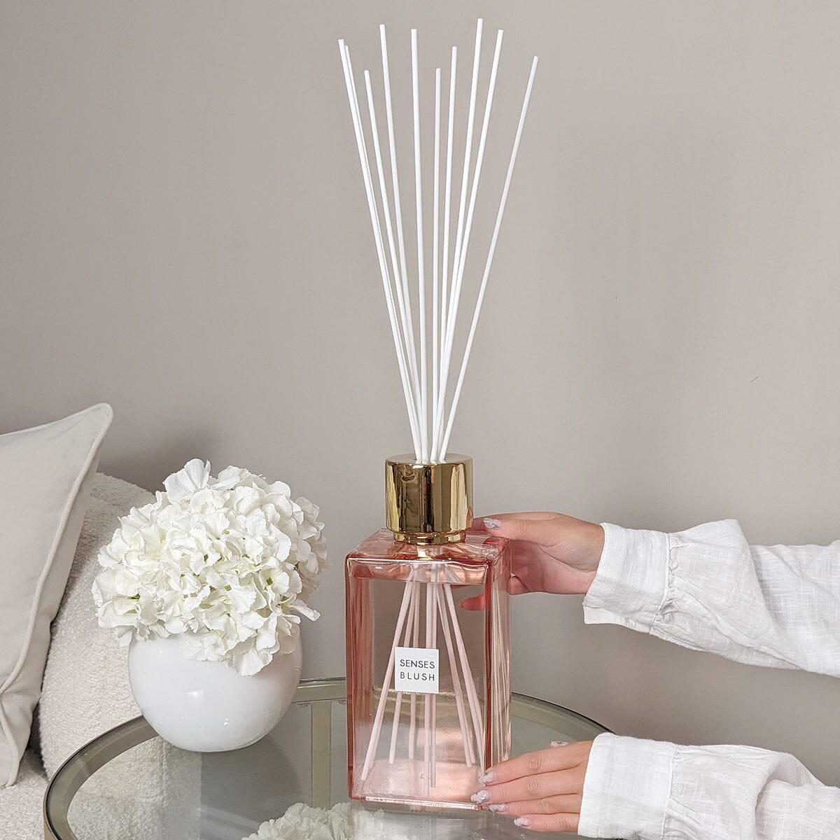Pink Container Reed Diffuser Blush Rose Scented Pink & Gold XL Reed Diffuser - 2200ml – Rowen Homes