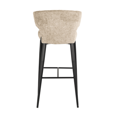 Bourton Beige Chenille Bar Stool with Black Legs Furniture 
