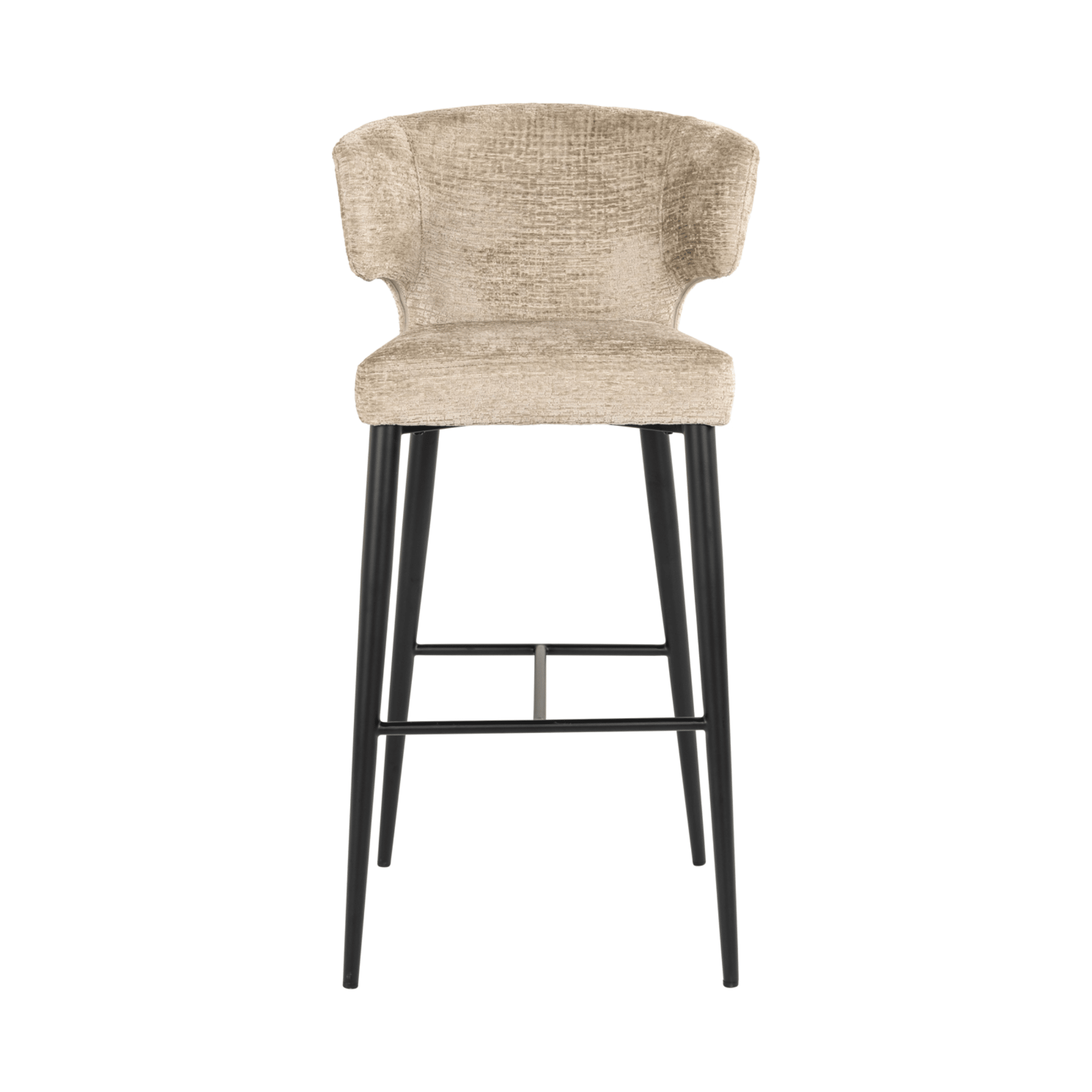 Bourton Beige Chenille Bar Stool with Black Legs Furniture 