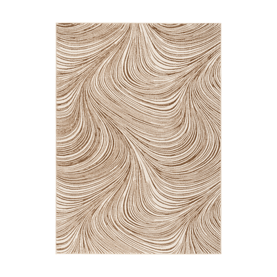 Braun Beige & Brown Swirl Pattern Abstract Rug 