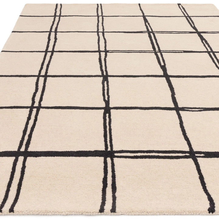 Brisbane Cream Pattern Monochrome Rug 