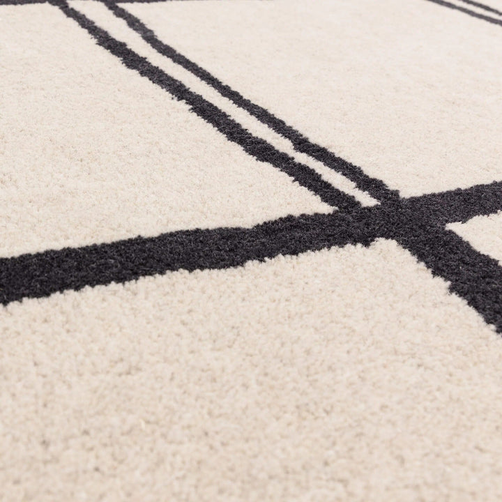 Brisbane Cream Pattern Monochrome Rug 