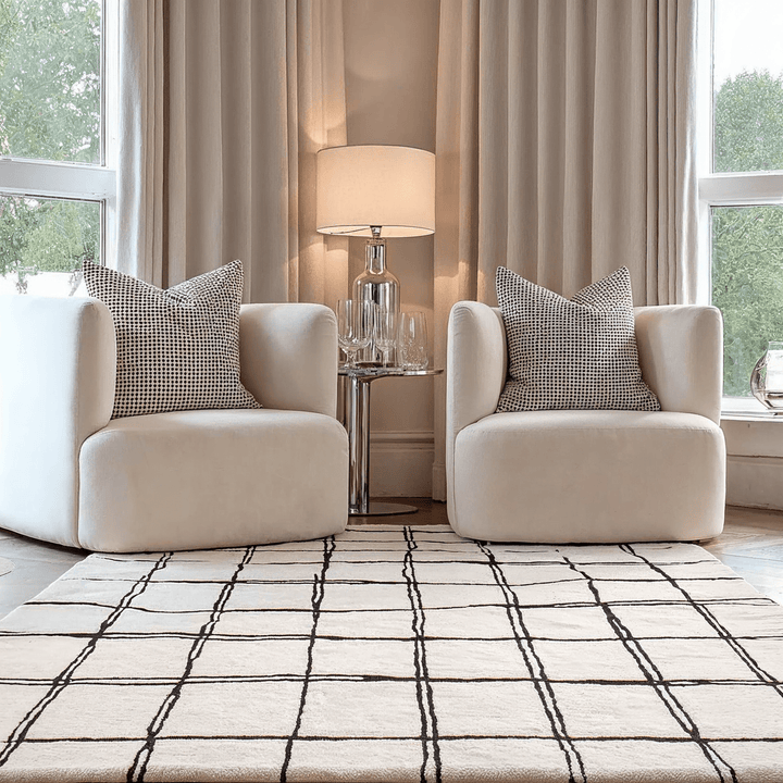 Brisbane Cream Pattern Monochrome Rug 