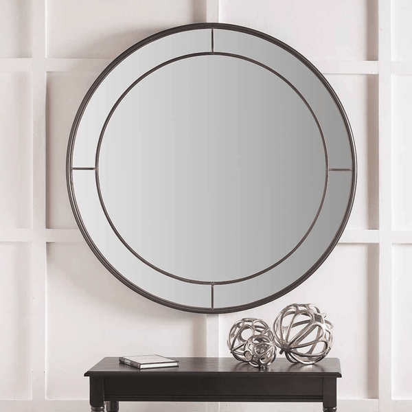 Bronx Large Antique Bronze Round Wall Mirror Accessories 