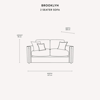 Brooklyn Ivory Textured Chenille Sofa Range with Walnut Leg Detail 2 Seater 