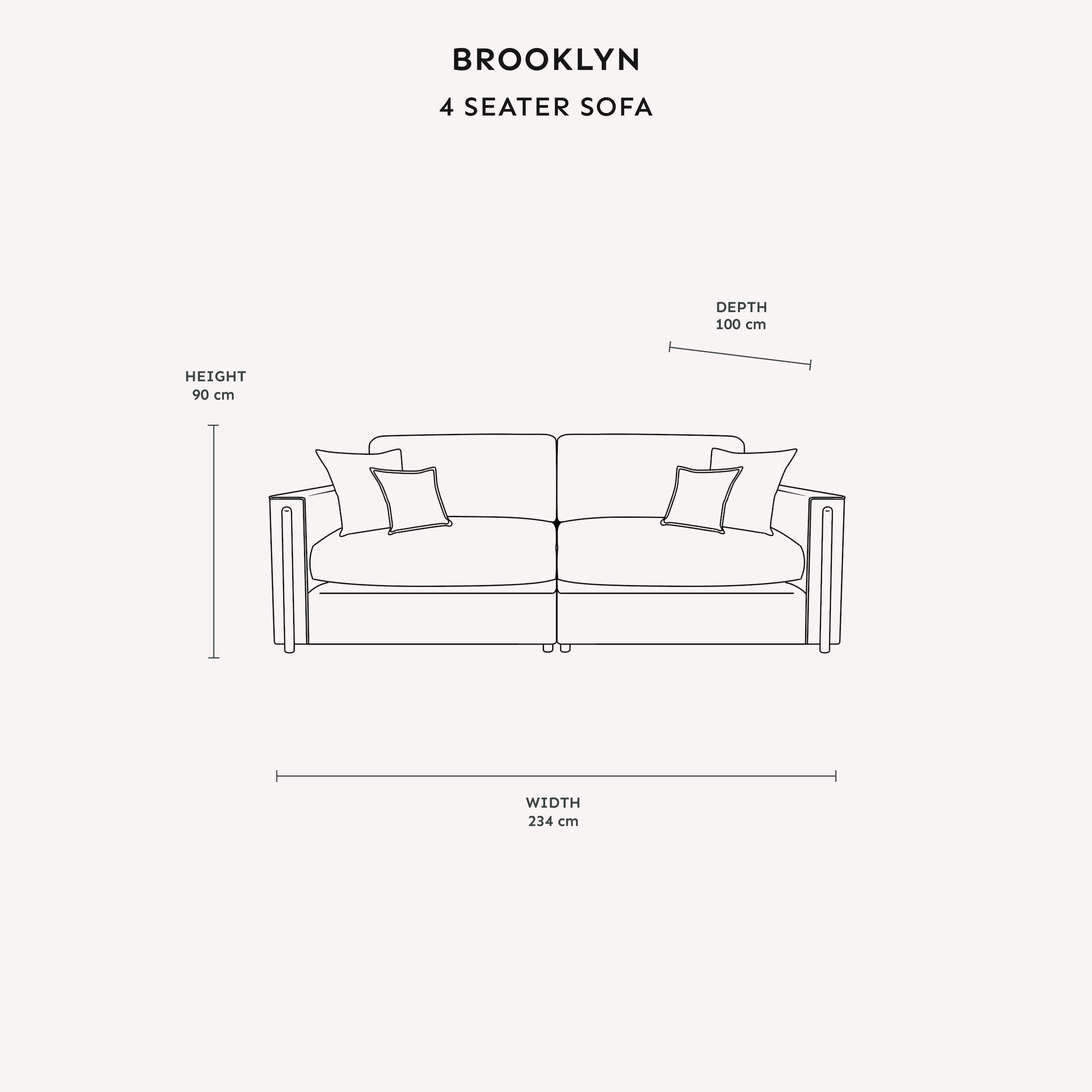 Brooklyn Ivory Textured Chenille Sofa Range with Walnut Leg Detail 3 Seater 