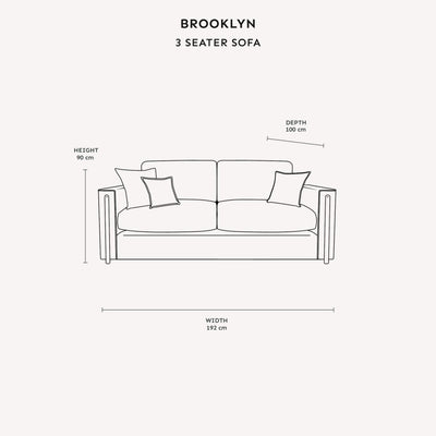 Brooklyn Ivory Textured Chenille Sofa Range with Walnut Leg Detail 4 Seater 