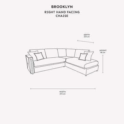 Brooklyn Ivory Textured Chenille Sofa Range with Walnut Leg Detail Chaise End Sofa - Right Hand Facing 