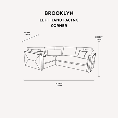 Brooklyn Ivory Textured Chenille Sofa Range with Walnut Leg Detail Corner Sofa - Left Hand Facing 