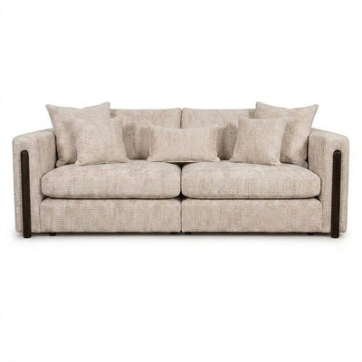 Brooklyn Ivory Textured Chenille Sofa Range with Walnut Leg Detail Sofa 4 Seater 