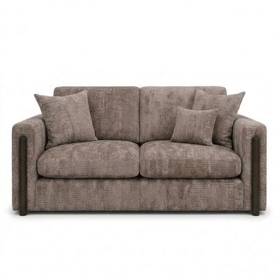 Brooklyn Mink Textured Chenille Sofa Range with Walnut Leg Detail Sofa 2 Seater 