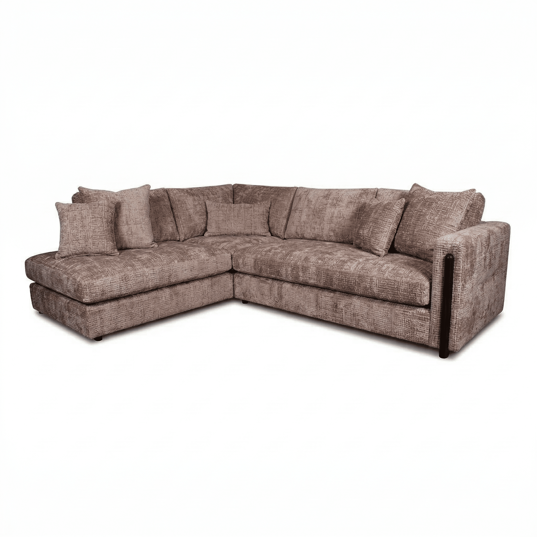Brooklyn Mink Textured Chenille Sofa Range with Walnut Leg Detail Sofa 