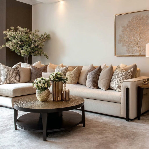 Brooklyn Stone Velvet Sofa Range with Walnut Leg Detail Sofa 