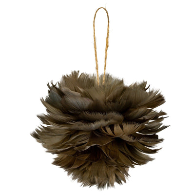 Brown Faux Feather Bauble Accessories 
