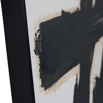 Brushstroke Monochrome Framed Canvas Wall Art - Set of 2 Accessories 