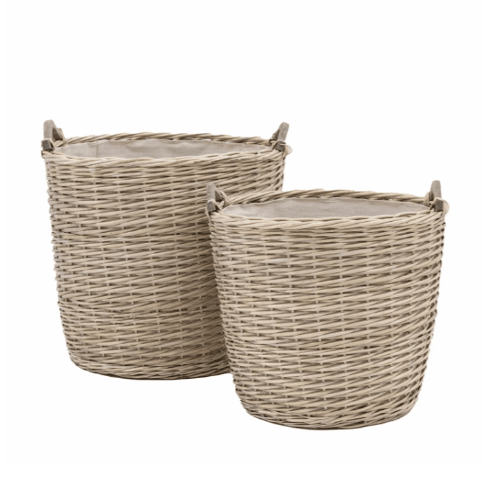 Brynn Large Decorative Wicker Baskets - Set of 2 Accessories 