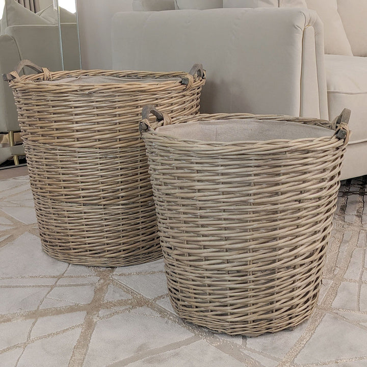 Brynn Large Decorative Wicker Baskets - Set of 2 Accessories 