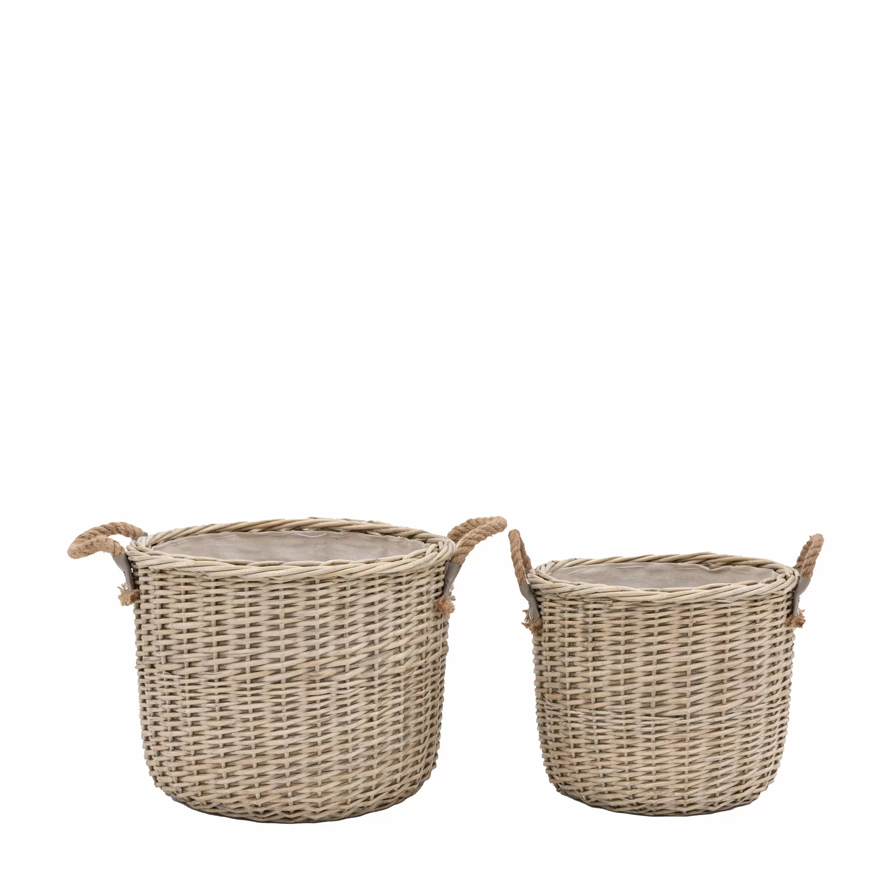 Brynn Medium Decorative Wicker Baskets - Set of 2 Accessories 