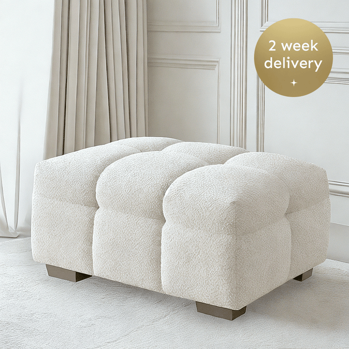 Bubble Oatmeal Boucle Footstool Sofa 