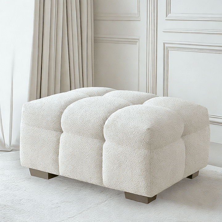 Bubble Oatmeal Boucle Footstool Sofa 