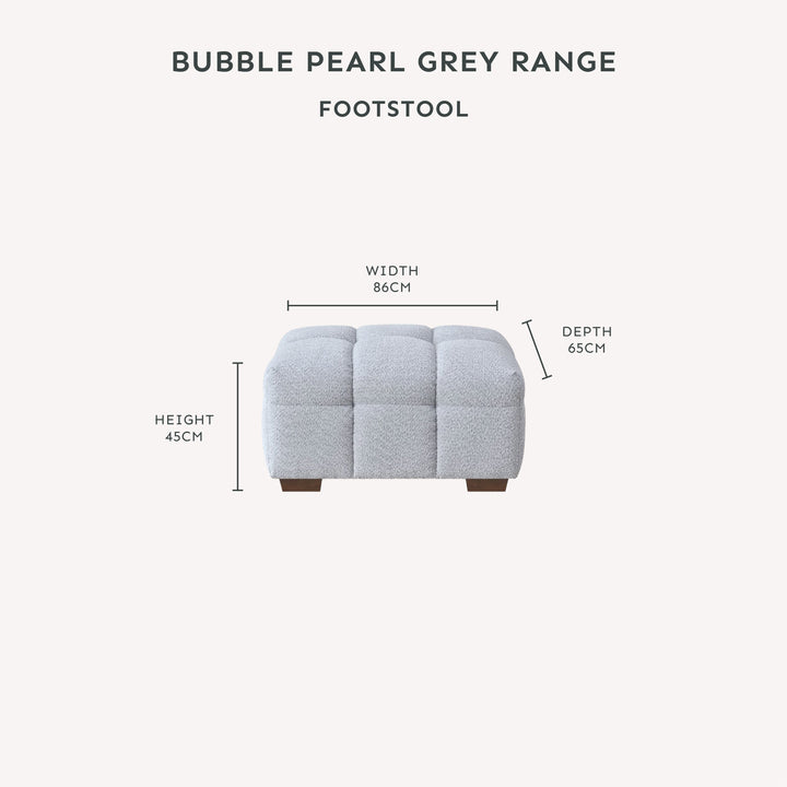 Bubble Tufted Pearl Grey Boucle Chunky Sofa Range Sofa 