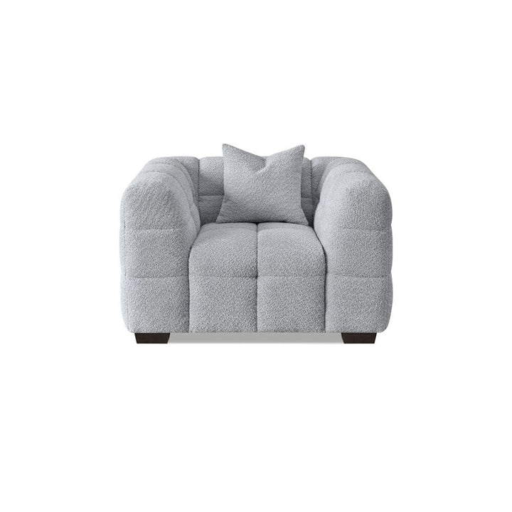 Bubble Tufted Pearl Grey Boucle Chunky Sofa Range Sofa Chair 