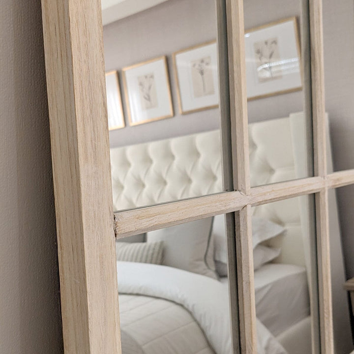 Burghley Washed Wood Medium Window Wall Mirror Accessories 