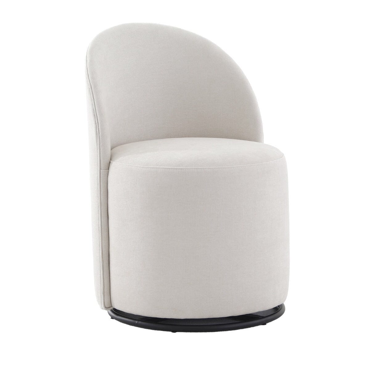 Burwell Cream Swivel Dining Chair with Black Base Furniture 