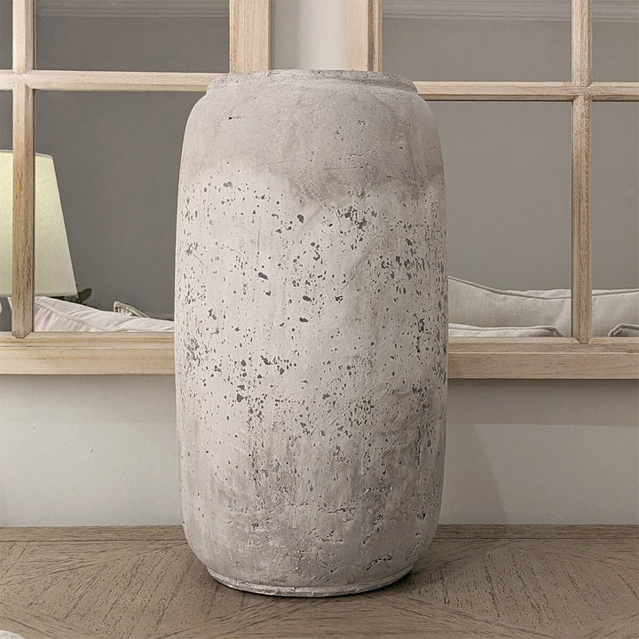 Buxton Neutral Distressed Tall Stone Vase Accessories 