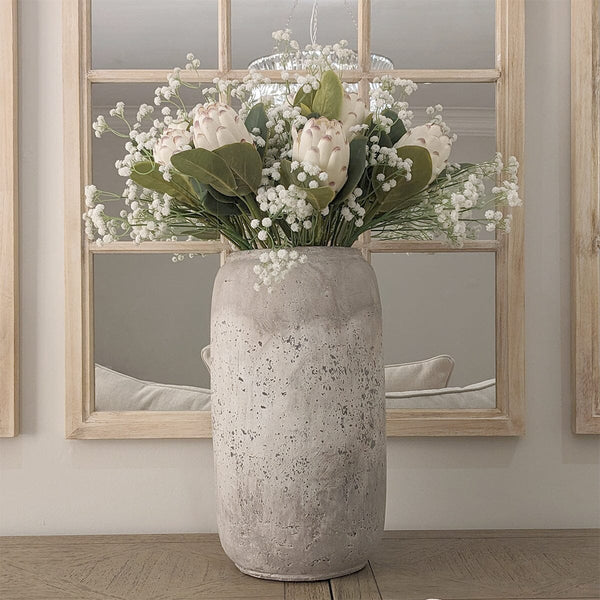 Buxton Neutral Distressed Tall Stone Vase Accessories 