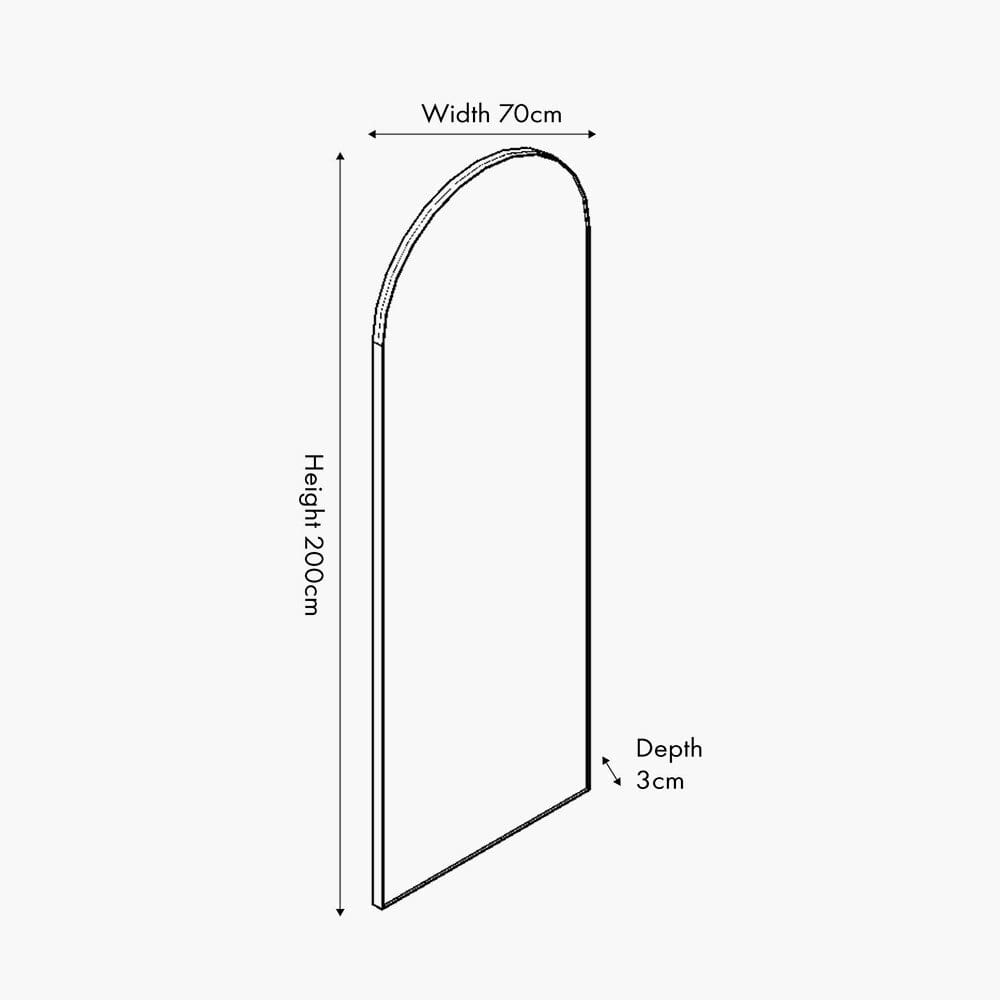 Cairns Brushed Silver Arched Floor Mirror Accessories 
