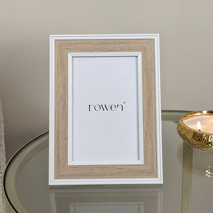 Calista Natural Wooden & White Photo Frame - 4x6" Accessories 