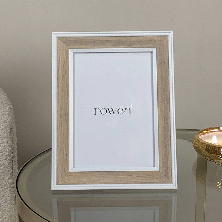 Calista Natural Wooden & White Photo Frame - 5x7" Accessories 