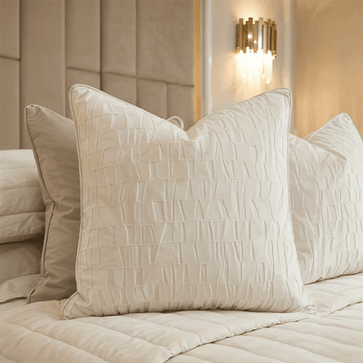Calypso Ivory Velvet Pattern Cushion Cover - 50x50cm Textiles 