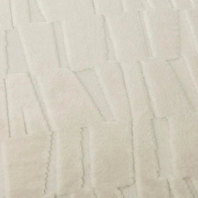 Calypso Ivory Velvet Pattern Feather Filled Cushion - 50x50 Textiles 