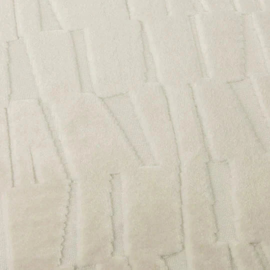 Calypso Ivory Velvet Pattern Feather Filled Cushion - 50x50 Textiles 