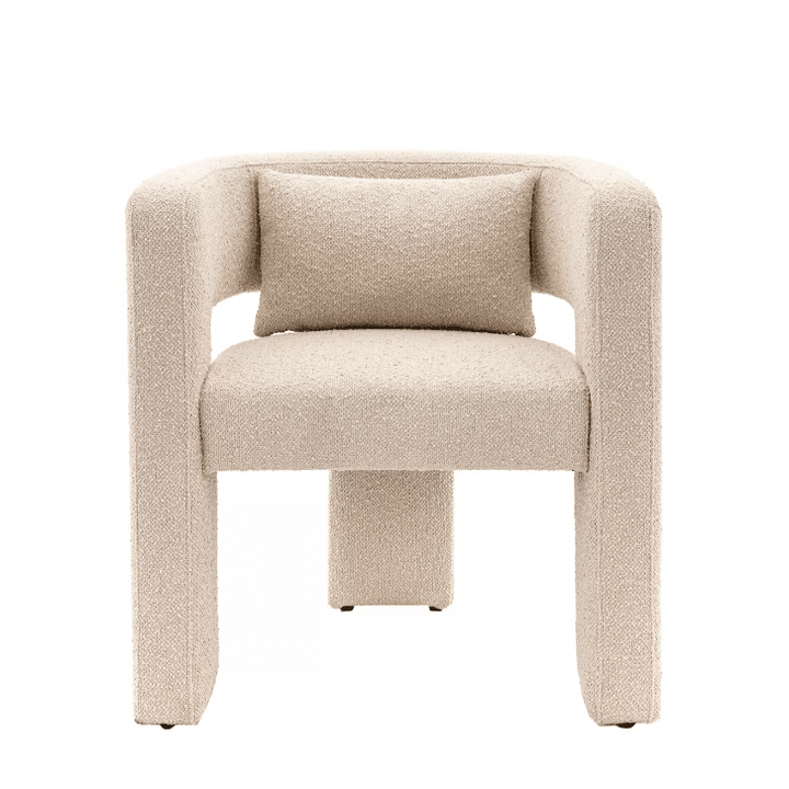 Camden Cream Boucle Curved Back Accent Chair Furniture 