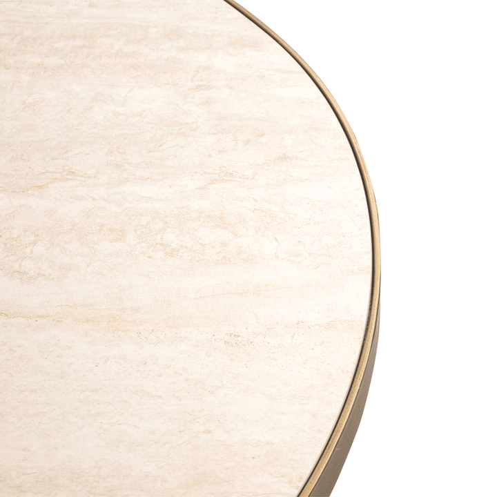 Camille Luxury Cream & Gold Oval Dining Table with Ceramic Marble Top Furniture 