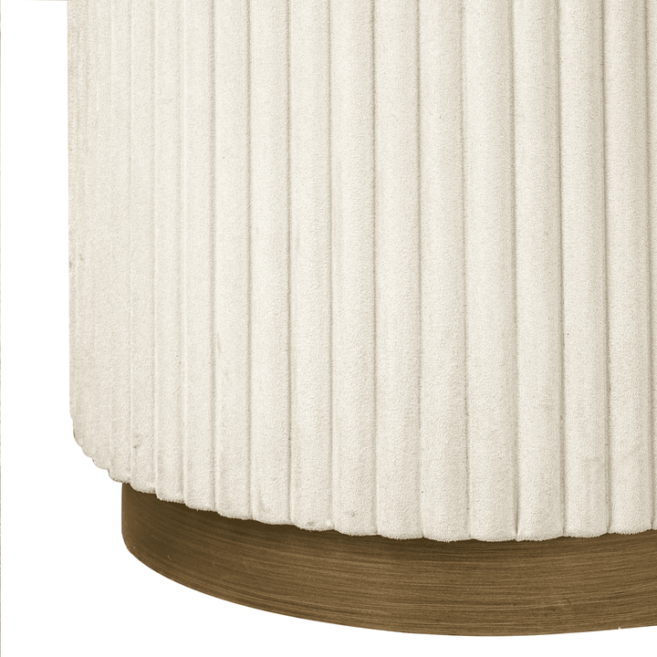 Camille Luxury Cream & Gold Ribbed Nested Side Tables with Ceramic Marble Top Furniture 