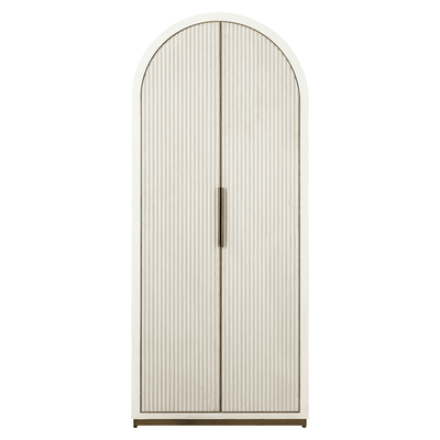 Camille Luxury Cream & Gold Ribbed Storage Cabinet Furniture 