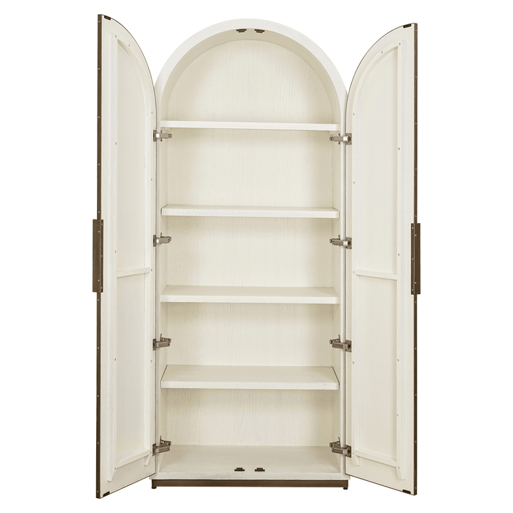 Camille Luxury Cream & Gold Ribbed Storage Cabinet Furniture 
