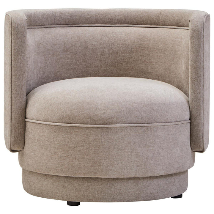Canazei Taupe Chenille Curved Accent Chair Furniture 