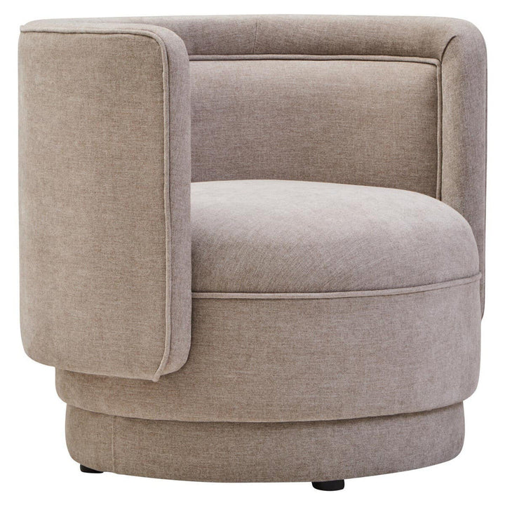 Canazei Taupe Chenille Curved Accent Chair Furniture 