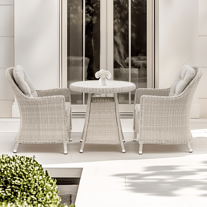 Capri Outdoor Neutral Rattan 2 Seater Bistro Set Outdoor 